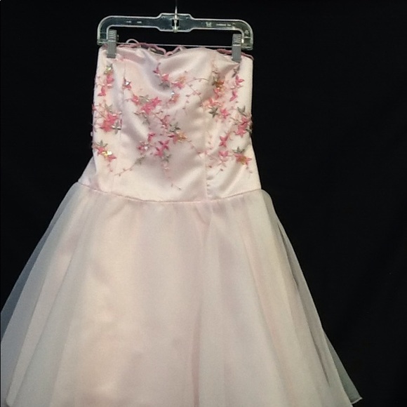 Pink dress with floral detailing